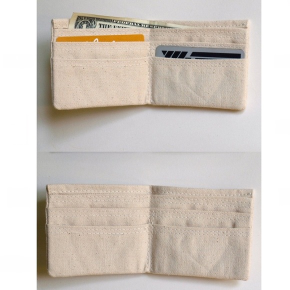 Bifold wallet with hand drawn butterflies small - Picture 5 of 5